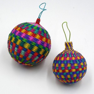 Juego de adornos navideños de hierba marina, bolas colgantes decorativas, adornos de Navidad de hierba marina trenzada. - Product Image 3
