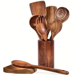 Cuillère passoire en bois polie à la main, design minimaliste, ustensile de cuisine en bois naturel, ensemble de couverts en bois pour couper le fromage - Product Image 5
