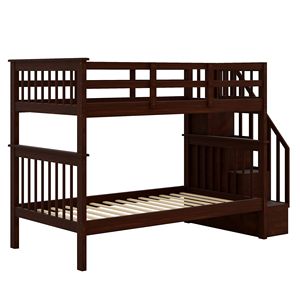 Letto a castello doppio Espresso con contenitore e sponda di protezione per cameretta bambini/dormitorio (Vecchio SKU LP000109AAP) - Product Image 6