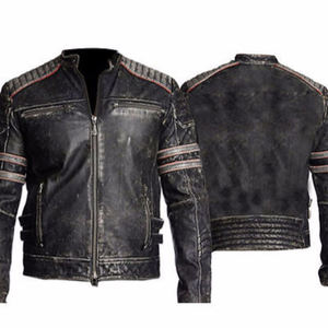 Veste en cuir PU pour homme, style motard, en peau de mouton fine, style streetwear, avec col montant, veste en cuir décontractée pour l'hiver - Product Image 3