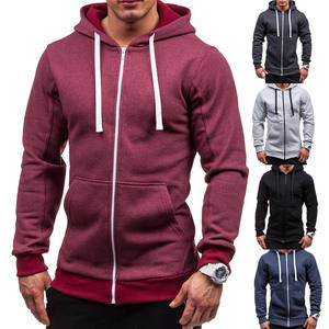 Nouveaux sweats à capuche de haute qualité avec logo personnalisé, sweats à capuche pour hommes avec fermeture éclair, couleur unie, sweats à capuche pour hommes OEM - Product Image 2