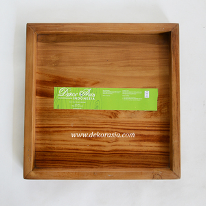 Plateau carré en bois artisanal durable et écologique, ustensiles de cuisine en bois naturel, pour servir les repas et les collations, compatible lave-vaisselle et micro-ondes, de qualité supérieure - Product Image 6