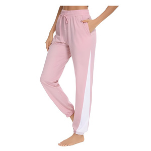 Pantalones Deportivos de Pierna Ancha Transpirables para Mujer, 100% Algodón, con Bolsillos, Cintura Elástica, para Correr, Yoga y Verano - Product Image 1
