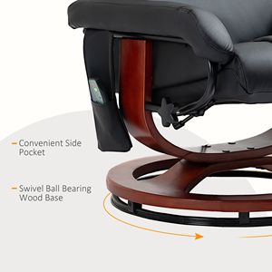 Sillón Reclinable Eléctrico Negro con Reposapiés, 10 Puntos de Vibración y Bolsillo Lateral para Mayor Comodidad - Product Image 5
