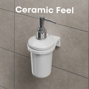 Distributeur de liquides mural assorti, double récipient en verre, support métallique robuste, ensemble d'accessoires de salle de bain, argent - Product Image 3