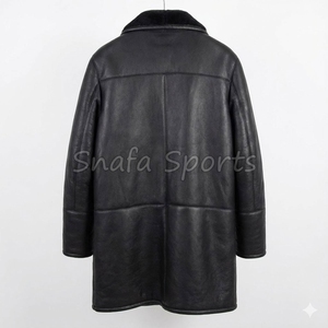 Vestes en cuir pour hommes sur mesure, vestes en peau de mouton doublées de fausse fourrure, vestes aviateur bomber en gros - Product Image 2