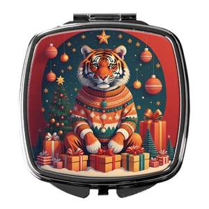 Tiger Women's Compact Travel Makeup <b>Mirror</b> <b>Foldable</b> Handheld Pocket Decorative Christmas Gift for Girls - Product Image 1
