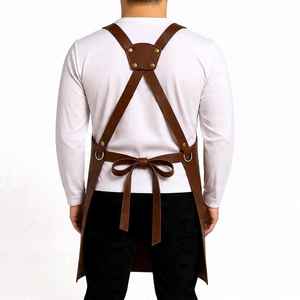 Delantal de Barbero Profesional de Cuero con Bolsillos para Tijeras, Uniforme de Estilista, Equipo de Salón de Cuero Genuino LPN-0271 - Product Image 5