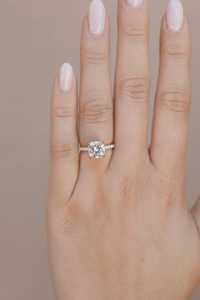Bagues de fiançailles en diamant solitaire taille coussin, cultivé en laboratoire, serti à griffes, avec bande de 2 mm, bijoux de luxe pour anniversaire, vente en gros, or massif 14K 18K - Product Image 4