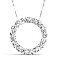 Collier pendentif solitaire en or massif avec diamant de laboratoire taille brillant rond, à quatre griffes, breloque cercle orbiculaire, bijoux unisexe