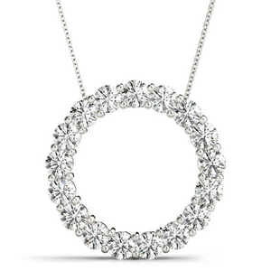 Collar con Colgante de Diamante Cultivado en Laboratorio, Corte Brillante Redondo, Oro Sólido, Cuatro Puntas, Diseño Circular, Joyería Unisex - Product Image 2