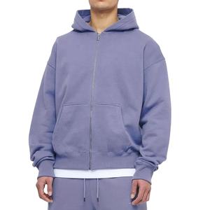 BAS quantité minimale de commande Sweat à capuche uni 100% coton de haute qualité vierge Streetwear Sweat à capuche personnalisé surdimensionné avec fermeture éclair complète Hommes 2026 - Product Image 2
