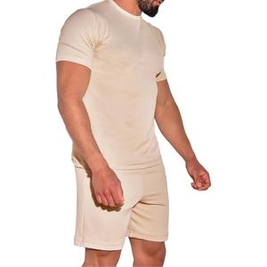 Ensemble de vêtements de détente pour hommes en gros – T-shirt et short en coton doux, coupe confortable, personnalisable, commandes OEM en gros disponibles - Product Image 3