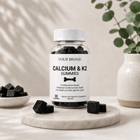 Gomitas de Calcio y Vitamina K2 de Marca Privada OEM con Sabor a Bayas Mixtas, Textura Suave y Masticable para el Apoyo a la Salud Ósea, Sin Gluten