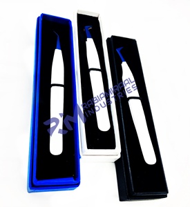 Pinzas para Extensión de Pestañas RMI con Punta de Plasma Blanca a Azul, las Mejores Puntas de Fibra de Acero Inoxidable para Uso en Volumen de Pestañas Postizas y Cejas - Product Image 2