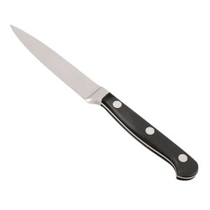 Couteaux d'office de cuisine noirs à triple rivet avec lame droite argentée et talon en métal pour l'épluchage des légumes et des fruits - Product Image 6