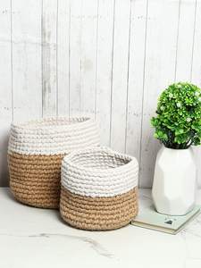 Panier de rangement rond multifonctionnel en jute fait main pour bureau, étagères, vêtements, plantes, stylos et crayons - Product Image 4