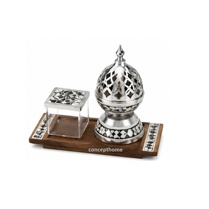 High Quality Eco-friendly Mini Bakhoor <b>Burner</b> Metal Incense <b>Burner</b> with Modern Art Antique Design - Product Image 5