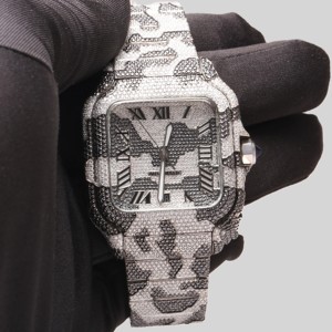 Customized design Hip Hop Fully Iced VVS Moissanite Diamond Luxury <b>Digital</b> Automatic Movement Stainless Steel Quartz <b>Watches</b> - Product Image 5