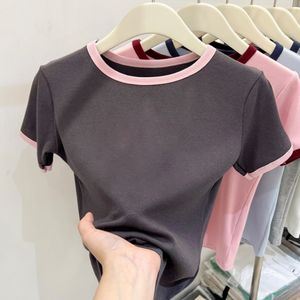 Camiseta Corta de Algodón 100% Personalizada para Mujer, con Estampado y Cuello Redondo - Product Image 1