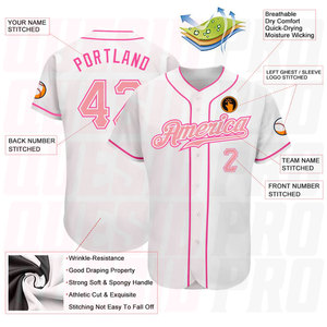 เสื้อเบสบอลแฟชั่นอเมริกัน ยูนิเซ็กส์ ไซส์พลัส ทรงหลวม สไตล์วิทยาลัย ซอฟต์บอล สีขาวชมพู ไซส์กลาง เสื้อเบสบอลของแท้ - Product Image 4