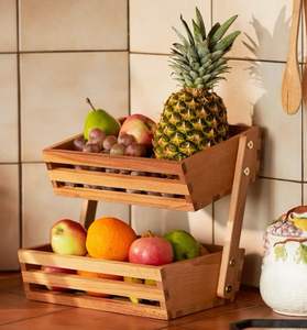 Cesta de Almacenamiento de Frutas y Verduras de Metal de 2 Niveles, Multiusos, de Gran Capacidad, para Encimera de Cocina - Product Image 6