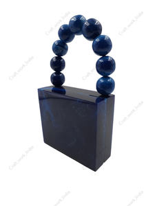 Bolso de Resina Hecho a Mano en India con Asa de Cuentas, Diseño de Patrón en Espiral de Lujo, Bolso de Mano para Fiesta de Noche para Mujer - Product Image 2