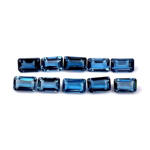 Lote al por mayor de piedras preciosas sueltas de topacio azul de Londres natural de 5x7 mm, corte octogonal facetado y calibrado, para la fabricación de joyas. - Product Image 3