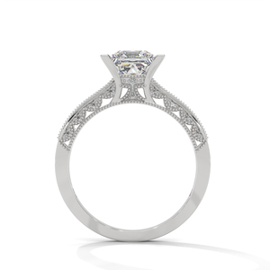 Princess Cut Moissanite <b>Ring</b> Oval Halo Engagement Band White Gold Color Bridal Jewelry - Product Image 3
