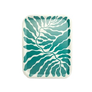 Plateau de service en métal émaillé de haute qualité, tendance et très demandé, avec poignées, pour la décoration de la maison, accessoire de service. - Product Image 4