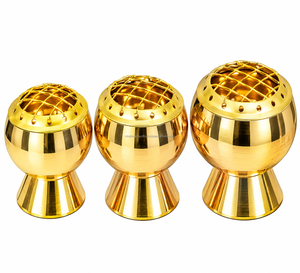 Ensemble de 3 brûleurs d'encens décoratifs en laiton Lobandan, mini, moyen et grand, pour parfumer la maison - Product Image 1