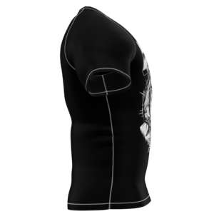 Rashguard écologique à manches courtes en Spandex et Polyester, anti-bactérien, vêtement de sport UPF50+, motif uni, col rond - Product Image 4