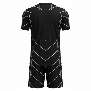 ชุดฟุตบอลแบบยูนิเซ็กซ์พร้อมกางเกงขาสั้น ชุดสองชิ้นพรีเมียมสำหรับสวมใส่ในเมือง ชุดฝึกซ้อมฟุตบอล แห้งเร็ว ชุดกีฬา รับผลิตตามแบบ OEM - Product Image 2