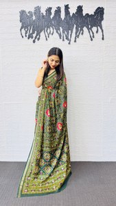 Sarees de Seda de Alta Calidad con Diseño Moderno y Elegante, con Bordado Aari y Espejo, de Secado Rápido, para Todas las Temporadas, Longitud 5.5 Metros - Product Image 2