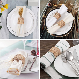 Woven Rattan Custom Handmade Eco-friendly Napkin Rings Stocked for <b>Party</b> and Wedding Dinner <b>Table</b> - Product Image 3