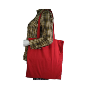 กระเป๋าผ้าคอตตอนออร์แกนิคสำหรับผู้หญิงขนาดใหญ่แบบใช้ซ้ำได้ถุงผ้าแคนวาสพิมพ์โลโก้ได้ตามต้องการ - Product Image 5