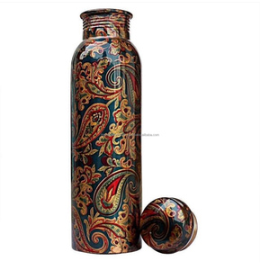Antique Copper <b>Water</b> <b>Bottle</b> Direct Drinking Hammered Copper Ayurveda Benefits Tablet Leak-Proof <b>Running</b> - Product Image 1