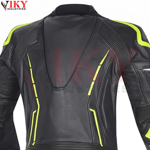 Combinaison de moto en cuir véritable noire et verte, sur mesure, pour course, Alpinestar, Dainese, combinaison de moto pour la conduite - Product Image 3