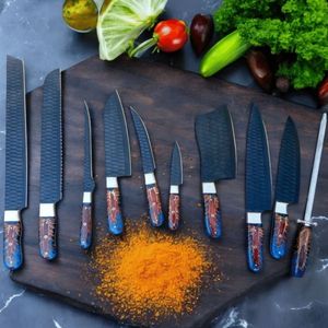 Ensemble de couteaux de cuisine professionnels avec lames en acier inoxydable tranchantes, manches ergonomiques pour la cuisine à domicile, la préparation des aliments et des légumes - Product Image 4
