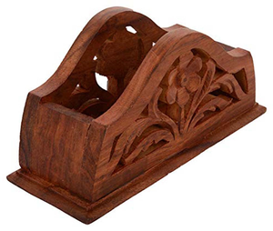 Handcrafted Wooden <b>Tissue</b> Box Holder Carved Floral Design Decorative <b>Tissue</b> <b>Paper</b> Dispenser Napkin Holder for Home Office Hotel - Product Image 6
