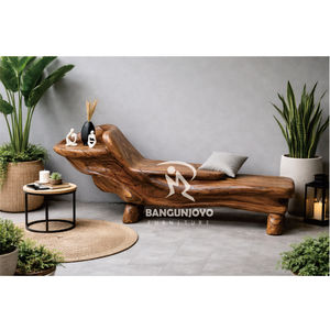Adjustable Solid Suar Wood <b>Bench</b> with Storage and Wood Carving Modern Design for Living Room Hotel or Apartment - Product Image 2