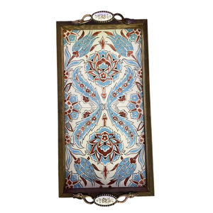 Handmade Carved Wooden Serving Tray Moroccan Style Home Decoration Serving Tray Wholesale Home <b>Kitchen</b> Dining <b>Decorative</b> <b>Item</b> - Product Image 5