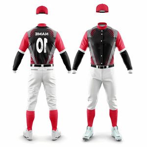 Youth Sizes Plain Sublimated Design Pattern <b>Baseball</b> Uniform Adults Wear Fashion Full Kit Suit Long Sleeve Jersey with Pants - Product Image 4