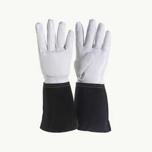 Gants de sécurité pour le soudage en cuir de vachette, résistants à la chaleur et aux étincelles, paume renforcée, jaunes - Product Image 5