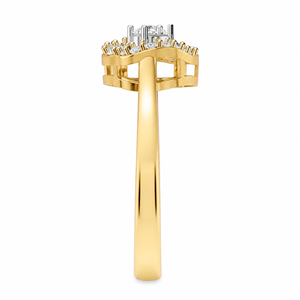Anillo de Compromiso Vintage con Diamante Cultivado en Laboratorio, Oro Rosa de Dos Tonos, Diseño de Racimo Flotante en Forma de Lágrima, Certificado IGI, Rodio, Regalo, OEM, ODM, Personalizado - Product Image 2