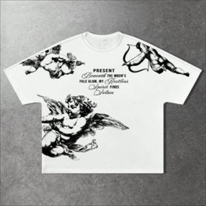 T-shirt Homme Oversize en Coton Éponge 100% de Haute Qualité, Style Streetwear, Écologique, Impression Personnalisée, OEM - Product Image 1