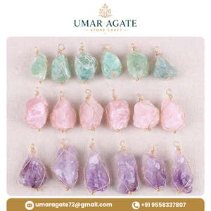 จี้ห้อยคอแบบพันลวดประดับอัญมณี ทำมือ ราคาดีที่สุด สำหรับการทำดาวซิ่งและการบำบัดพลังงาน งานฝีมือรูปเกลียวสำหรับวันฮาโลวีน - Product Image 6