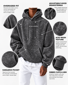 Sudadera con Capucha Oversize para Hombre, Lavado Ácido, Tie Dye, con Bolsillo Canguro, Precio al por Mayor, Diseño Personalizado OEM, Transpirable - Product Image 5