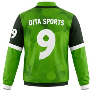 Green Black Baseball <b>Jacket</b> Full Zip Long Sleeve Sports Team Uniform <b>Lightweight</b> Comfortable Outerwear for Game - Product Image 2