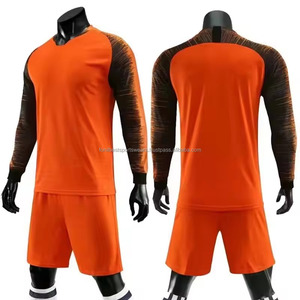 Ensemble de maillot de football orange pour homme, manches longues, col rond, polyester respirant, coupe athlétique, toutes saisons, impression sublimée - Product Image 6